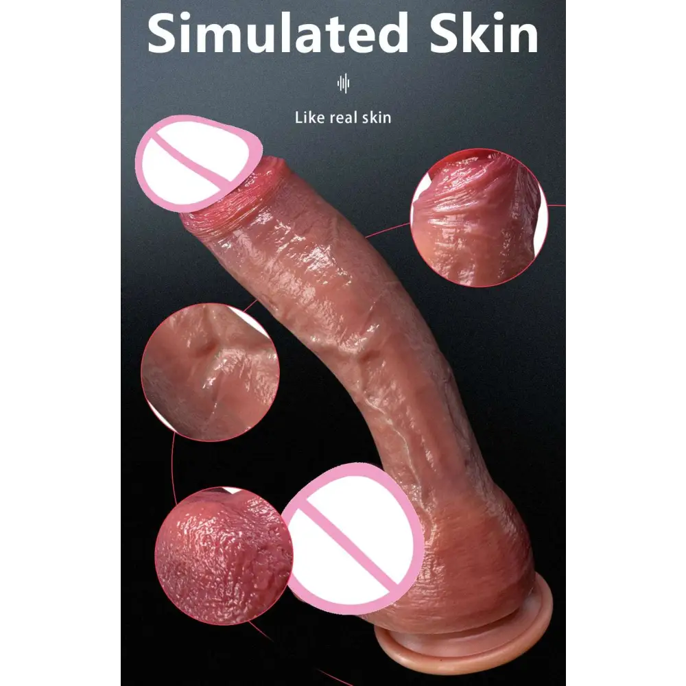Huge Realistic Soft Dildo Masturbator Double-layer Silicone Sex Toy Suction Cup Adults