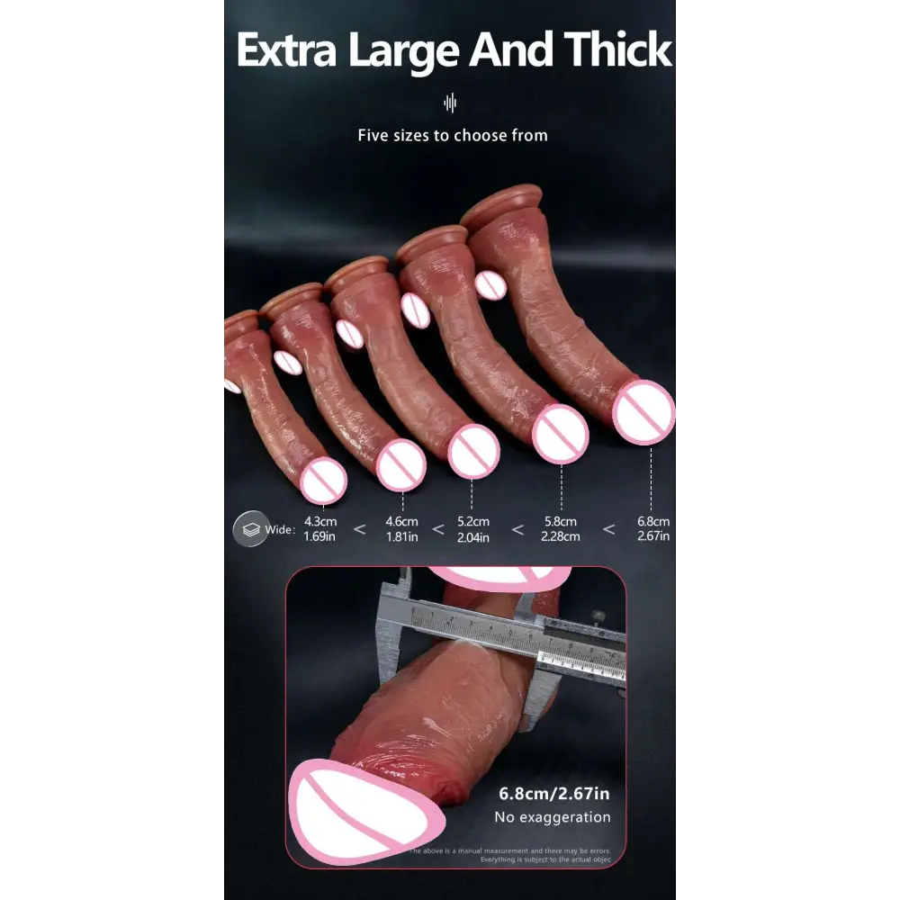 Huge Realistic Soft Dildo Masturbator Double-layer Silicone Sex Toy Suction Cup Adults