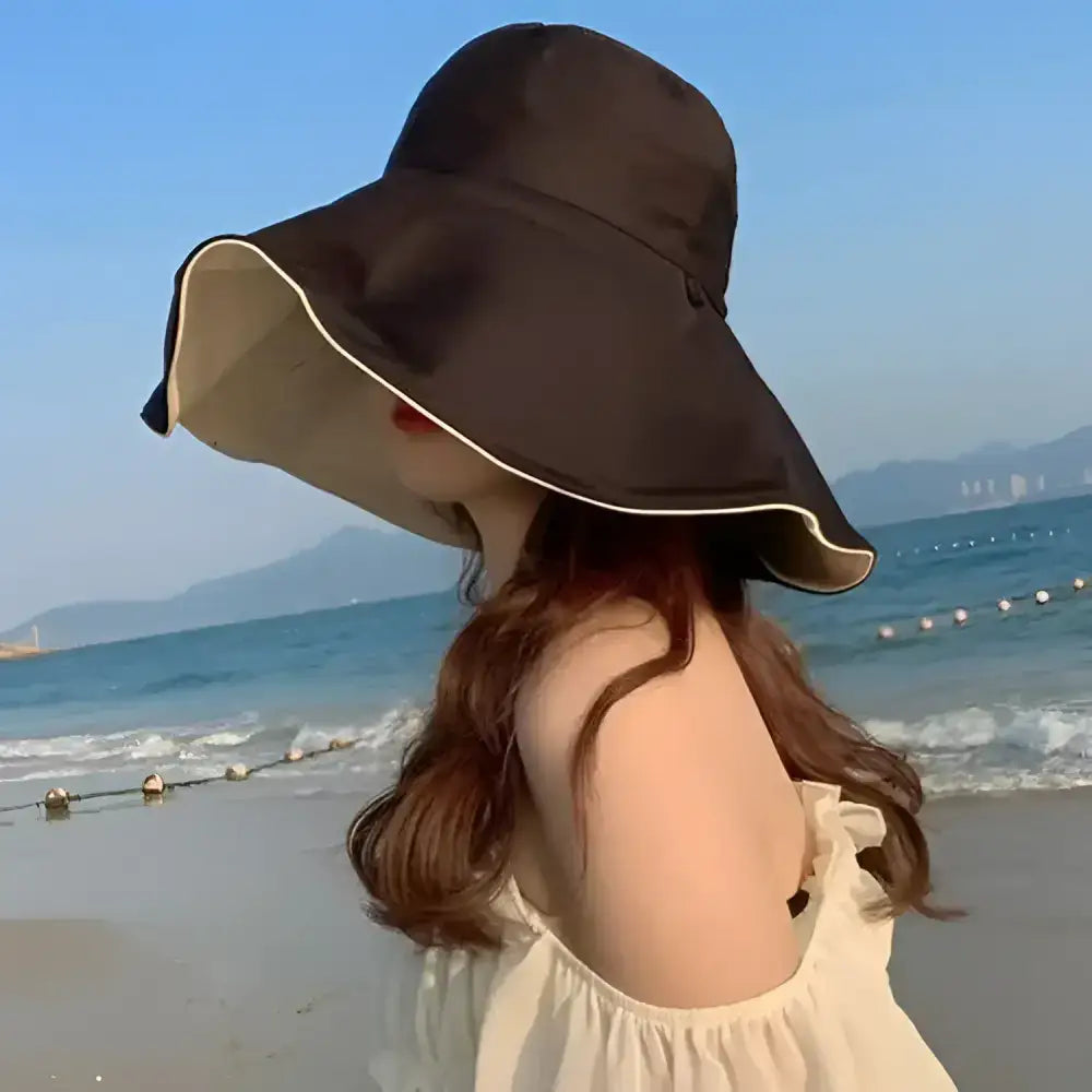 Wide Brim UPF 50 Sun Hat Women Anti-UV Protection Hiking Fisherman Cap Fold Summer Solid Beach Hat 2024 Double sided