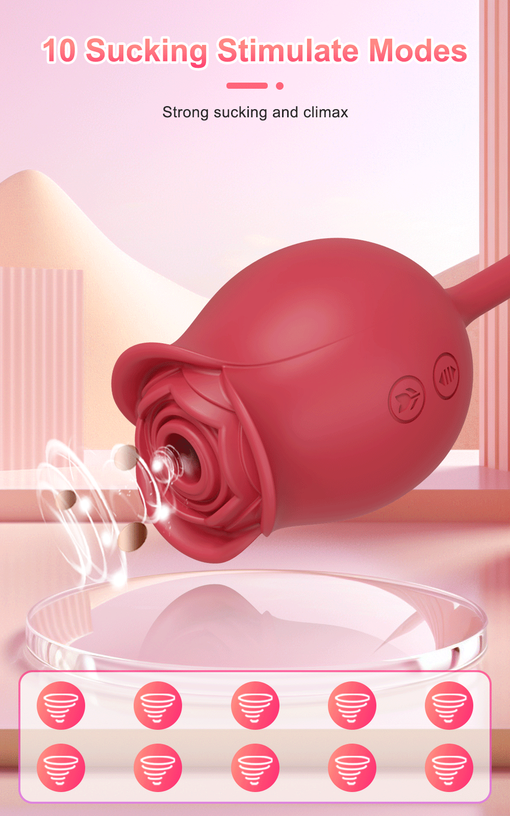 Rose Sucking Sex Toys Dildo Vibrator for Women 3in1 Thrusting G Spot Anal Vibrators Stimulator Female Vibrating Egg