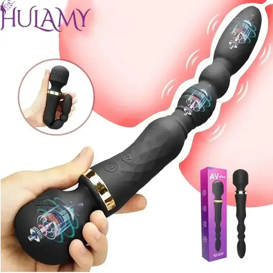 AV Magic Wand Anal Plug Double - ended Vibrators Women G - spot Clit Stimulator Men Butt Plug Masturbator Sex Toys for Couples - The Lady's Haven