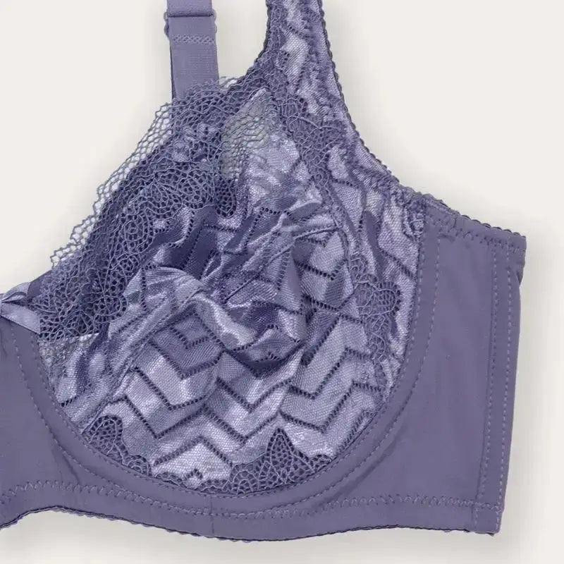 Beauwear Plus Size Sexy Bra Women’s Plus Solid Contrast Embroidery Lace Underwire Full Coverage Bra