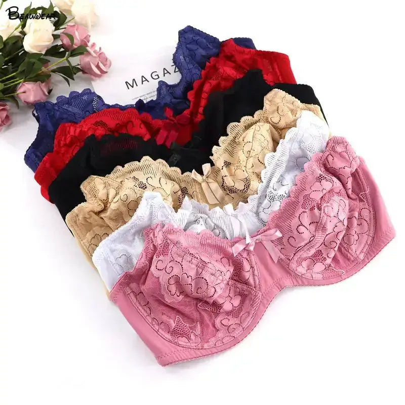 Beauwear Sexy Unlined Bras for Women Thin Lace Underwear Soft Bh Big Cup Plus Size Women’s Bra Full Cup Women Brassiere