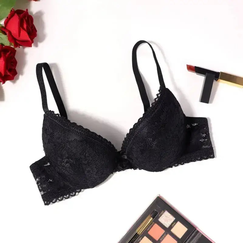Beauwear Small Size Bras for Women Lace Molded Cup Bra with Wire No Pad 75B 80B 85B - Black / 75B