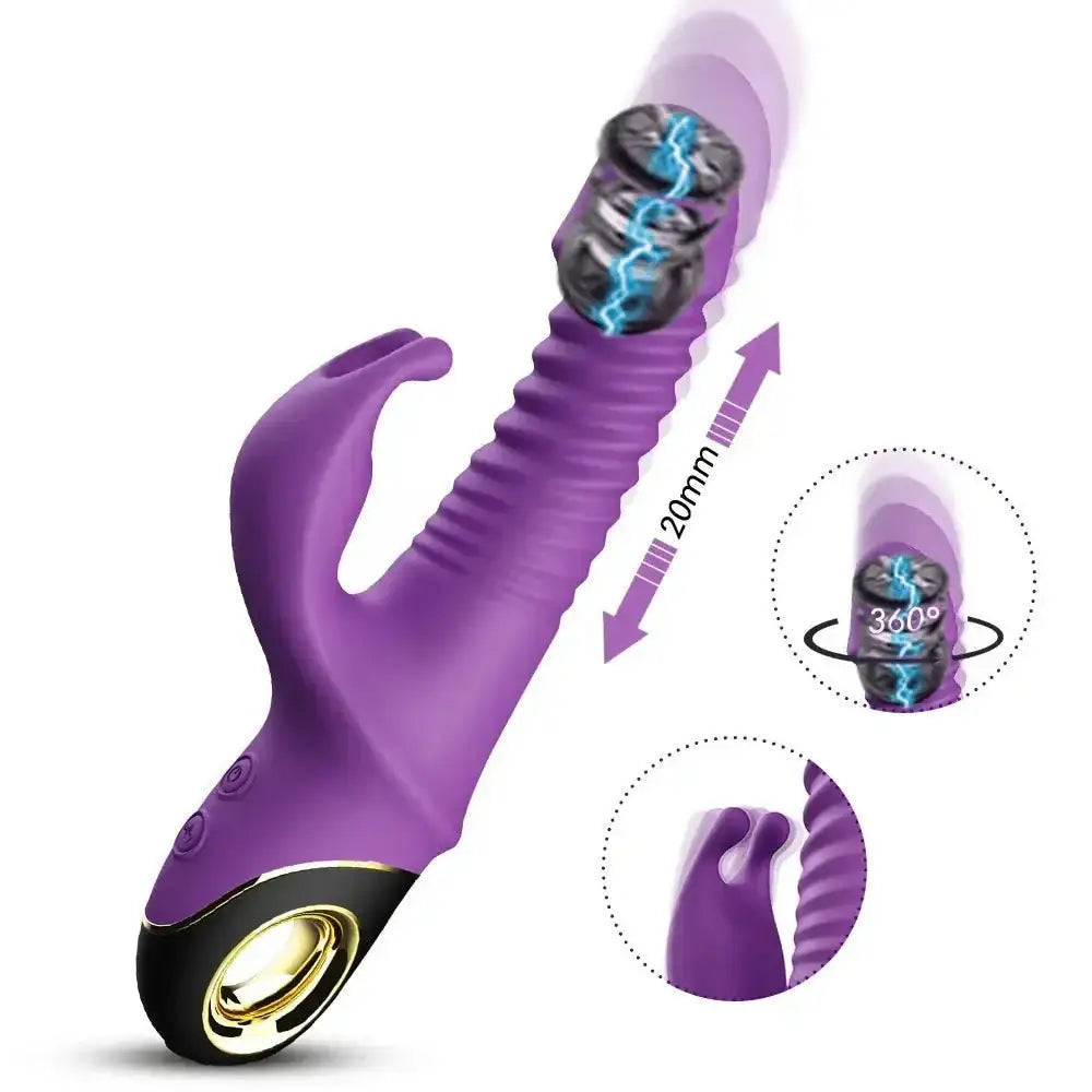 Rabbit Thrusting Vibrator Automatic Telescopic G-Spot Clitoris Stimulator Female Masturbation Sex Toys For Women Adults