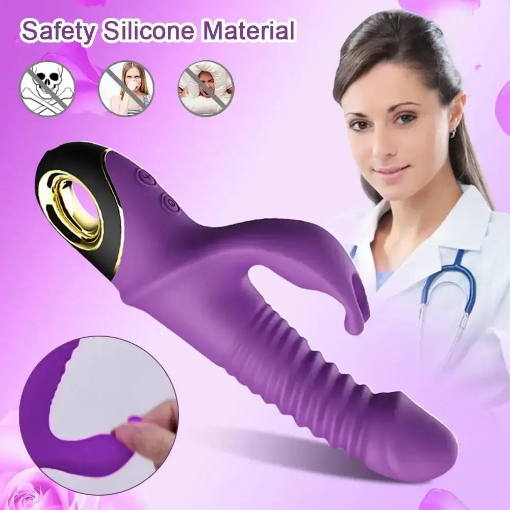 Rabbit Thrusting Vibrator Automatic Telescopic G-Spot Clitoris Stimulator Female Masturbation Sex Toys For Women Adults